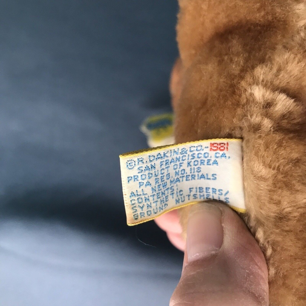 Vintage 1981 Dakin Dark Brown 8" Teddy Bear Plush Stuffed Animal Tags‎ - Picture 6 of 7
